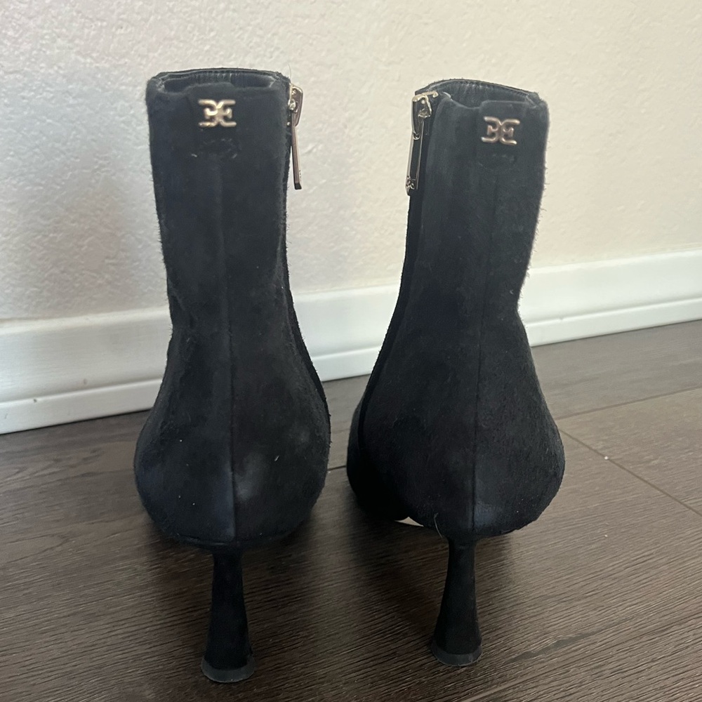 Sam Edelman Samantha Black Suede Ankle Booties Size 9.5 - Picture 3 of 12